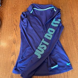 Nike Quarter Zip Purple & Teal
